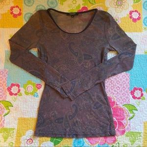 brown / purple long sleeve (sheer) mesh top ⚜️